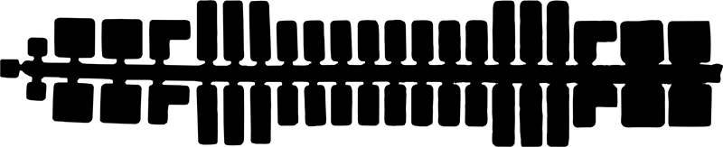 601-gross Schwarz-weißes symmetrisches Balken- und Rechteckmuster